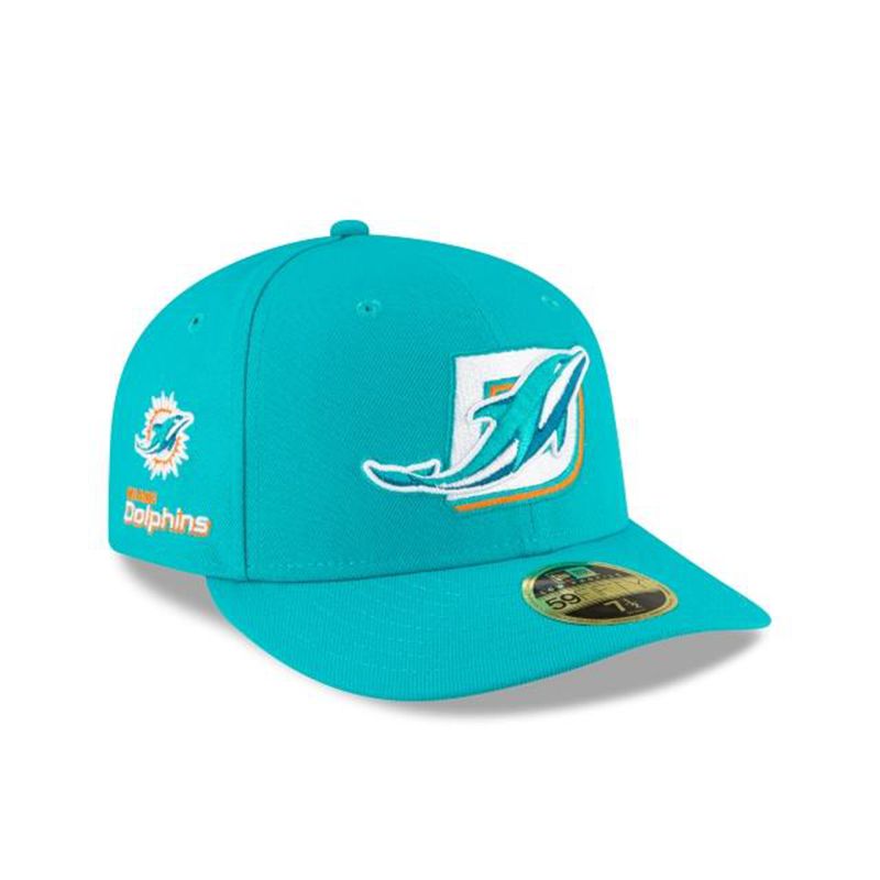 NFL Miami Dolphins Logo Mix Low Profile 59Fifty Fitted (DET5612) - Blue New Era Caps